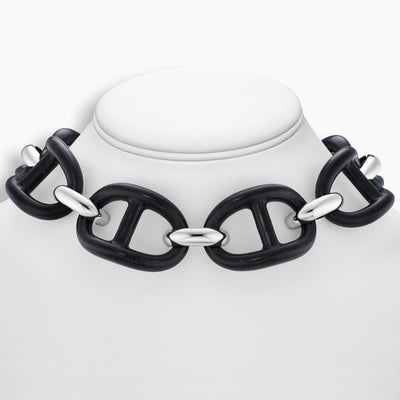 Collar de cadena de plata de ley