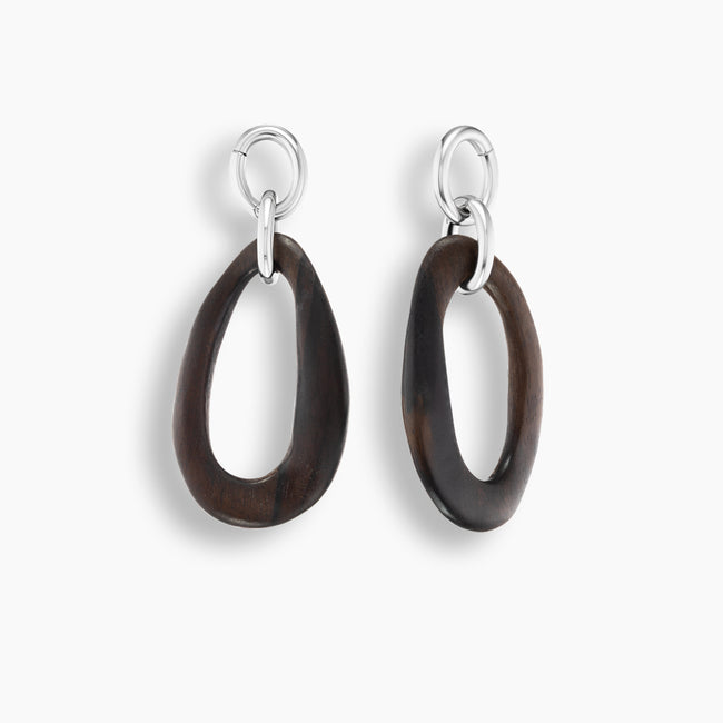 Large Ebony Wood Drop Earrings