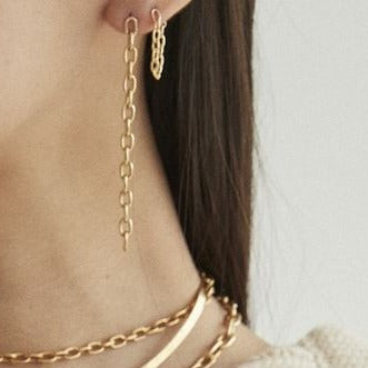 Mini Chain Link Loop Earrings