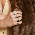 Anillo decorativo con Greca de diamantes 