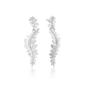 Black Tie Leaf Climber Earrings