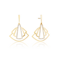 Deco Diamond Fan Drop Earrings