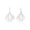 Deco Diamond Fan Drop Earrings