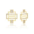 Pendientes Greca con diamantes decorativos
