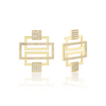 Deco Diamond Greca Studs