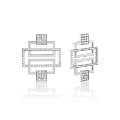 Pendientes Greca con diamantes decorativos