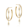 Diamond Dangle Hoops