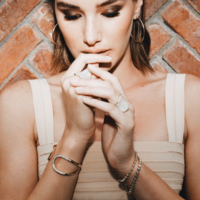 Pulsera de tenis con eslabones de diamantes