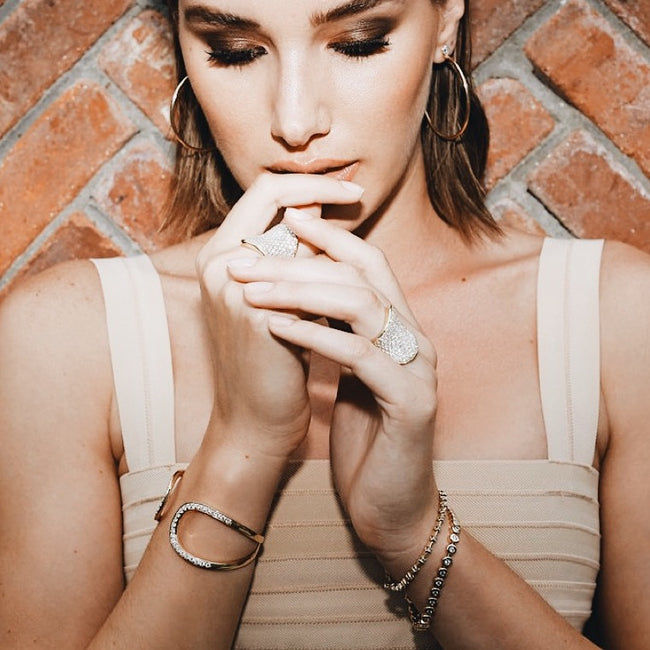 Pulsera de tenis con eslabones de diamantes