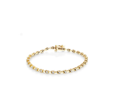 Pulsera de tenis con eslabones de diamantes