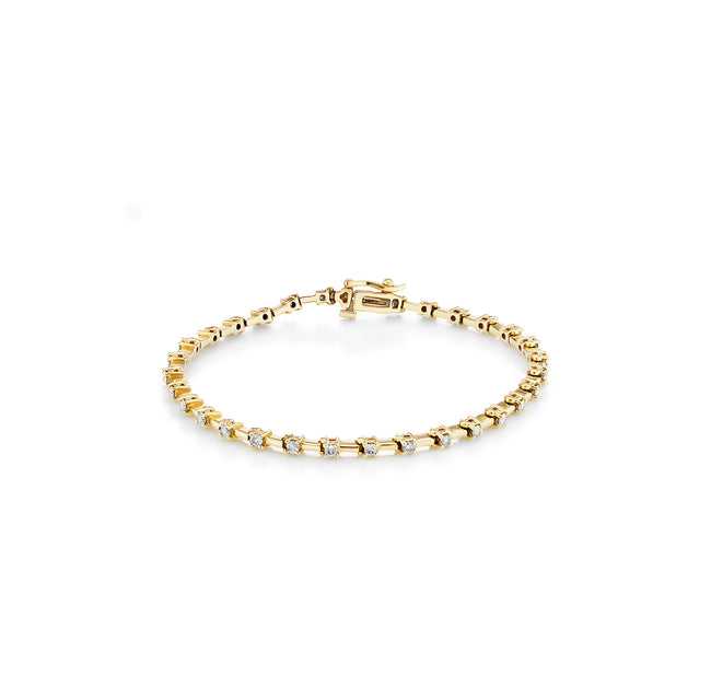 Pulsera de tenis con eslabones de diamantes