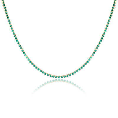Collar clásico de tenis con esmeralda