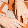 Anillo de garra de diamante 