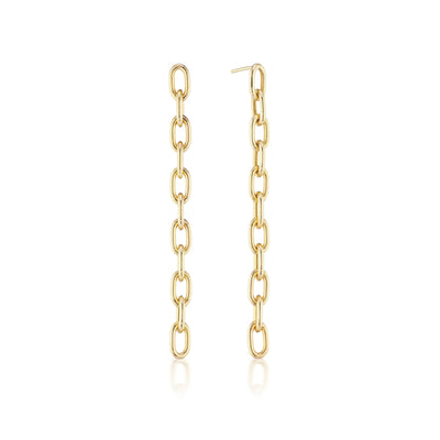 Elongated Chain Link Earrings Short