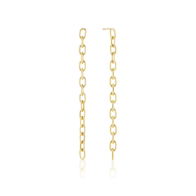 Elongated Chain Link Earrings Long