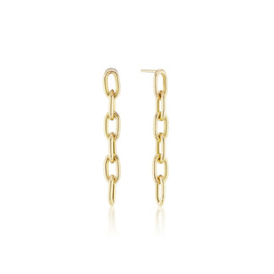 Elongated Thick Chain Link Earrings Short
