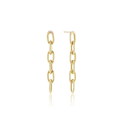 Elongated Thick Chain Link Earrings Short