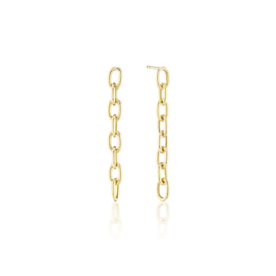 Elongated Thick Chain Link Earrings Long