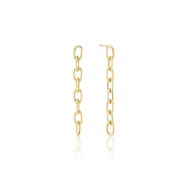 Elongated Thick Chain Link Earrings Long