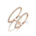 Anillo de doble apilamiento de diamantes