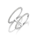 Anillo de doble apilamiento de diamantes