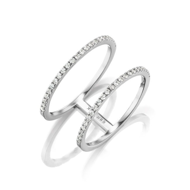 Anillo de doble apilamiento de diamantes