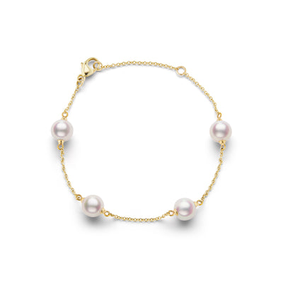 Pulsera de estación de perlas de Akoya