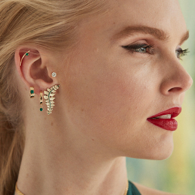 Emerald Starburst Stud Climber KBH Jewels