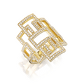 Deco Diamond Greca Ring