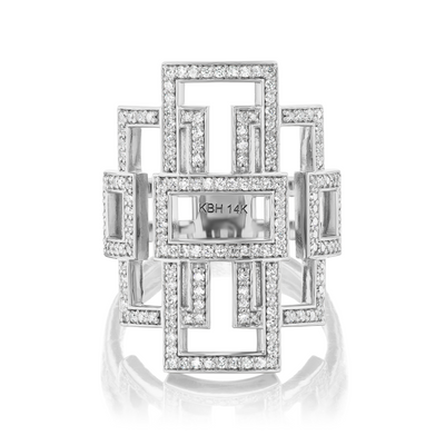 Anillo decorativo con Greca de diamantes 