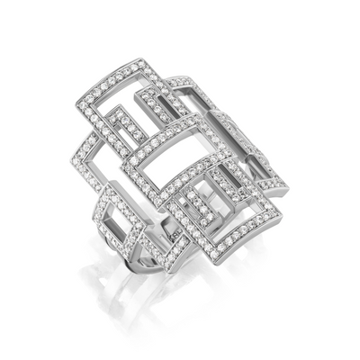 Anillo decorativo con Greca de diamantes 